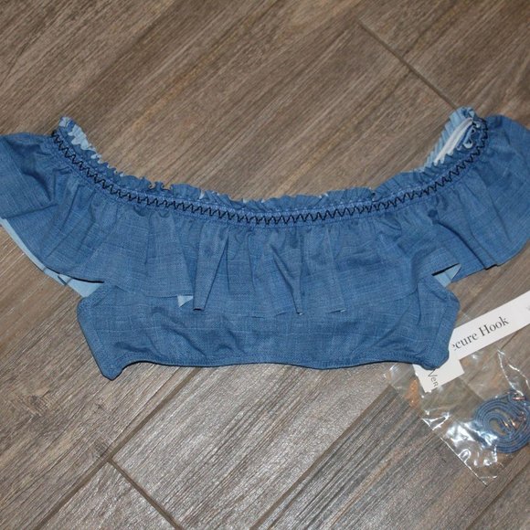 NWT Vera Bradley Chambray Ruffle Swim Top M 8 10 - Picture 4 of 12